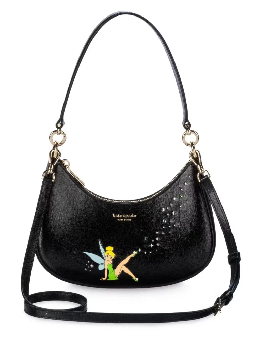 Disney Parks Kate Spade New York Tinker Bell Crossbody Hobo Bag - Picture 5 of 5